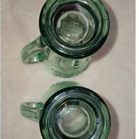 2 Vintage Coca-Cola Georgia Green Embossed Mugs 1970s–80s Soda Fountain Glasses - Picture 3 of 6